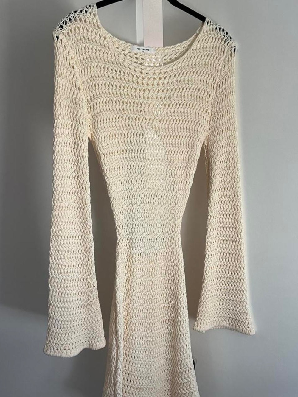Peppermayo Ivory Crochet Mini Coverup Dress Size S/M